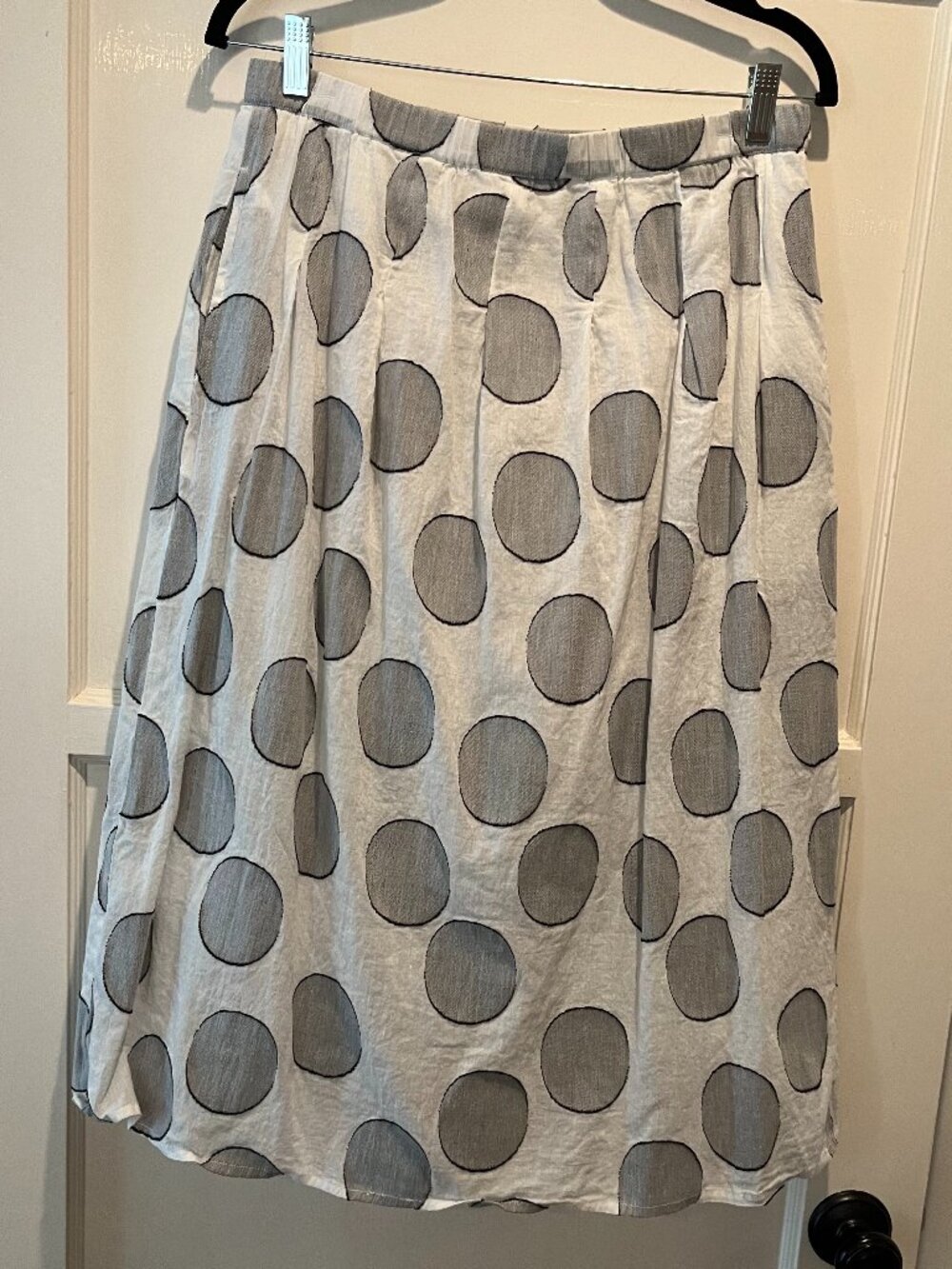 Compania Fantastica Polka Dot Cotton/Linen Skirt, Lined, Size L